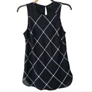 3/$15 Willi Smith Windowpane Print Sleeveless Blouse Size Small
